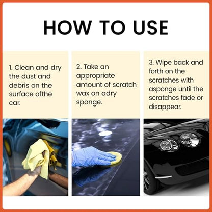 Scratch Removal Wax, 1PC Scratch Remover for Vehicles, Containing Wiping Sponge Car Paint Scratch Repair Polishing Wax