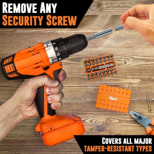 Mutt Tools 33pc Security Bit Set - Complete Torx Security Screwdriver Set with Tamper Proof Bits - Star Bits, Hex, Spanner, Tri-Wing & Torq - Professional Security Torx Bit Set