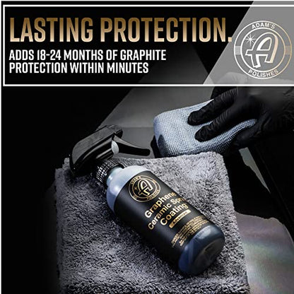 Adam's Advanced Graphene Ceramic Spray Coating Kit - 18+ Months Sprayable Graphene Oxide Ceramic Coating for Cars, Boats, RV's & Motorcycle - Adds Extreme Gloss, Depth, Shine & Protection - style: Advanced Combo Kit