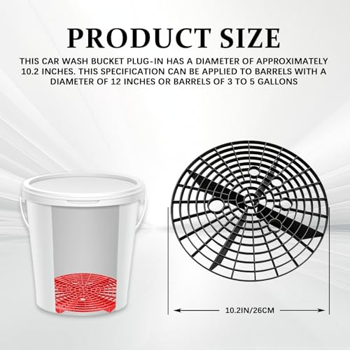 2PCS Car Wash Bucket Insert, Car Detailing Bucket, Dirt Guard Bucket Insert Helps Remove Dirt Debris Washing Kit, Detail Grit Trap Filter Cleaning Tool Fit 12Inch Diameter or 3-5 Gallon Bucket