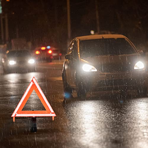 WORKKOOL 3 Pack Foldable Warning Reflective Triangles with Carrying Case, Heavy Base Roadside Triangles for Vehicles Breakdown, Safty Reflector DOT Approved(Sand Filled)… - size: WT-3PK SAND FILLED