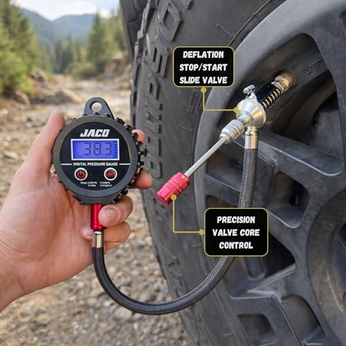JACO Lightning RX4 Digital Tire Deflator with Gauge | Rapid Quick-Connect Off Road 4x4 Air Down Tool