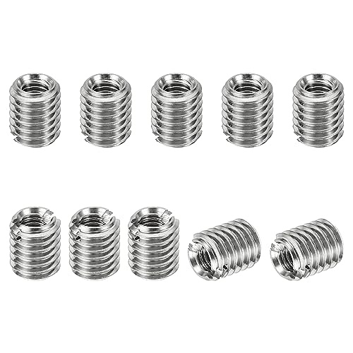PATIKIL Thread Adapters Sleeve Reducing Nut, 10 Pcs M5*0.8 Male to M3*0.5 Female Repairing Insert Nut Screw Reducer Conversion Stainless Steel Fastener 6mm - size: M3xM5x6mm