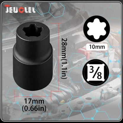 Torx Plus Socket, 1/2" Dr 10EPR 5-External Torx Socket for Tesla | 1059330-00-B, 5 Point Socket, Front Bumper, And Number, Plate Fixings, External Torque Socket, Electrical Connector, Cr-V - size: 5-External Torx Socket