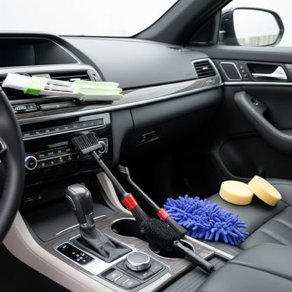 15-Piece Car Detailing Brush Set for Interior Vents, Dashboard Crevices & Console Gaps - Durable PP Plastic Cleaning Tool Kit - size: 12.99 x 5.71 x 1.97 in