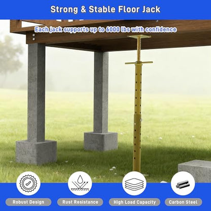 House Floor Jacks for Leveling-Adjustable Jack Post Pole with 19"-36" Telescoping Height, Heavy Duty Steel Screw Jack Post for Lifting, Basement Support Floor Jacks for Leveling Crawlspace Permanent - style: 1PCS