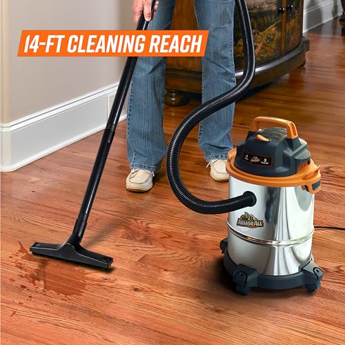 Armor All VOC408S 0901 4 Gallon 3 Peak HP Stainless Steel Wet/Dry Vacuum, Orange - size: 4-Gallon