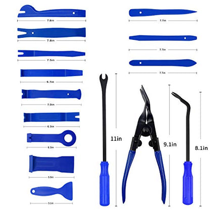 Trim Removal Tool Kit, 200PCS AutoTrim Removal Set, Plastic Panel Fastener Removal Tool, Car Trim Removal Kit for Car/Trim/Panel/Door/Audio/Auto Clip Pliers/Terminal Removal Tool Kit (Blue) - color: Blue -200PCS