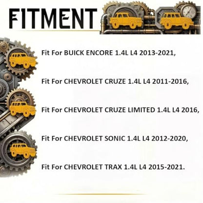 1.4L Turbo Timing Cover Gasket Fit For Chevrolet Cruze Trax Buick 2011-2021 | Fit For Chevrolet Cruze/Limited Sonic Trax Buick Encore Engine Timing Case Gasket L4 2011-2021 55562793 T32629 503241 503242 - size: Timing Chain Gasket GM 1.4
