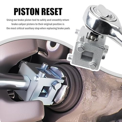Aokdom Cube Brake Caliper Compression Tool with 3/8" Drive Port,6-in-1 Rear Brake Caliper Tool Resets Pistons,Professional Disc Brakes Piston Compressor Tools Automotive Tools