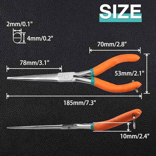 SPEEDWOX 7-Inch Long Reach Needle Nose Pliers with Teeth, Curved Handle | Extra Long Nose, Precision Wire Looping, Needle Remover, For Hard to Reach Narrow Spaces, Jewelry Making Tools - style: Curved Handle