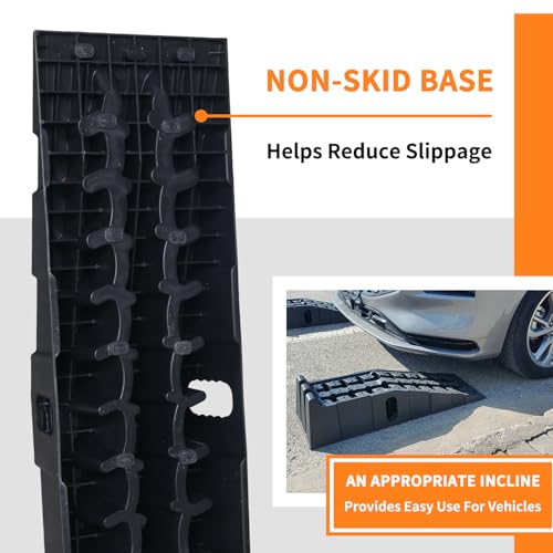 Car Ramps for Oil Changes Lift 6.7'', Vehicle Maintenance Portable Anti-Slip Ramp for Truck Garage RV Trailer Tire Change