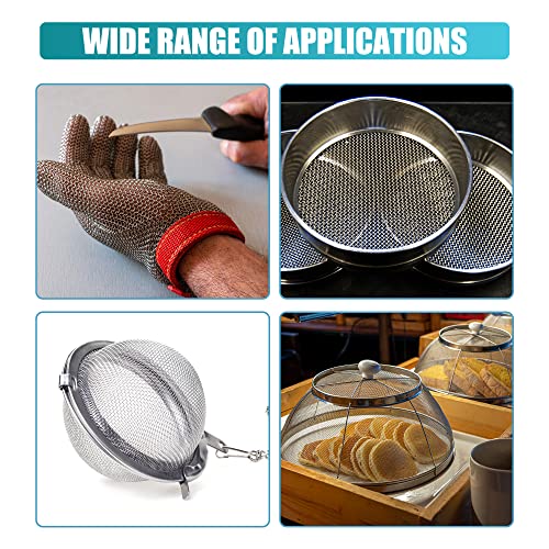 X AUTOHAUX 5PCS Welding Mesh Plastic Reinforcing Stainless Steel Wire Mesh Screen for Thermoplastic Repairs Plastic Welding Kit for Bumper Kayak Window Screen Mesh Fireplace Nets