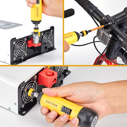 Adjustable Torque Screwdriver, 1/4" Quick-Release Bit Holder, 10-70 in-lb, 13-Piece Set, ±6% Accuracy