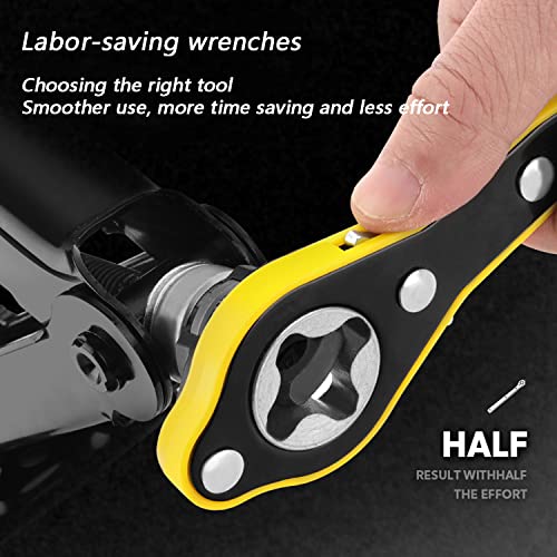 Auto Jack Ratchet Wrench of Labor-Saving Desigh, Car Jack and Lug Wrench, Handle Scissor Jack, Garage Tire Wheel Lug Wrench, for Motorcycle, Car, SUV and Other Vehicles.