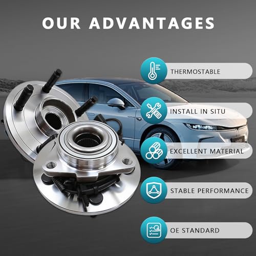 515126 Front Wheel Bearing Hub Assembly for Dodge Ram 1500 2009-2010, Ram 1500 2011 (2PCS) - size: 515126