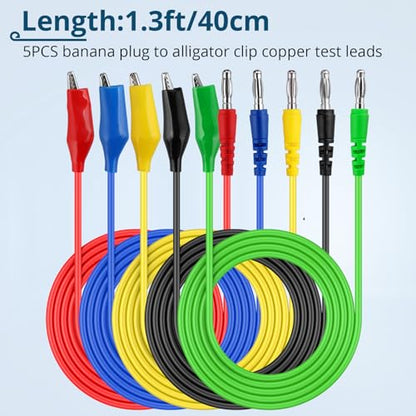 Back Probe Kit – 35PCS Automotive Test Leads Set with Storage Box,5 Large Alligator Clips,5 Wire Piercing Probes,Flexible Multi-Angle Needles for Multimeter & Automotive Diagnostics