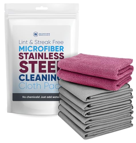 Claro Stainless Steel Cleaning Cloth 8-Pack – Clean Appliances, Fridge Sinks with Just Water (No Chemicals) | Streak-Free, Spot-Free, Scratch-Free Microfiber | Restores Factory Shine, Home Commercial - style: Stainless Steel Cleaning Pack