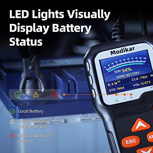 6V 12V Car Battery Tester, 100-2000 CCA Alternator Tester, BT705 | Automotive Battery Load Tester, Digital Battery Checker for Car SUV Motorcycle Golf Carts Lawn Mower Marine RV and Truck - style: BT705 6V & 12V