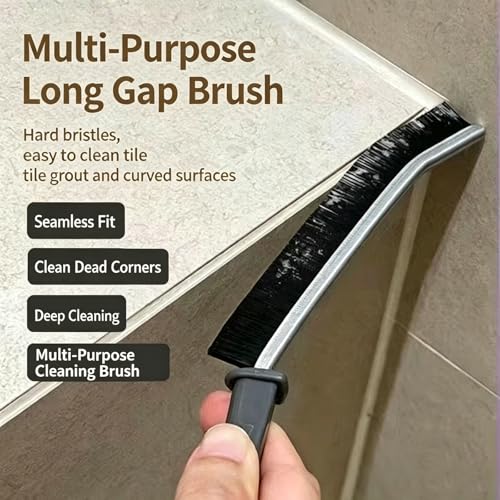 Hard Bristle Crevice Cleaning Thin Brush Set,Deep Cleaning Small Spaces 3pc | Crevice Gap Cleaning for Bathroom Kitchen Upholstery Window Track Tiles Door Slots Car Household Blind Sink Bathtub Baseboard