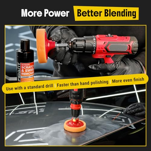 Carfidant Scratch and Swirl Remover - Car Scratch Remover for Vehicles Paint - Polishing Compound for Cars - Paint Restorer Kit with Pad, Microfiber and Sanding Block - style: Scratch Remover Kit with Sanding Block