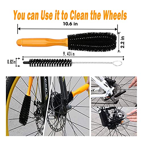 10pcs Bike Cleaning Kit, Bicycle Clean Brush Tool Including Chain Cleaner for Cycling,Bike Chain Cleaner Brush Suitable fo Mountain/Dirt/MT/Road/BMX Bike