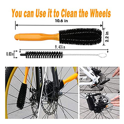 10pcs Bike Cleaning Kit, Bicycle Clean Brush Tool Including Chain Cleaner for Cycling,Bike Chain Cleaner Brush Suitable fo Mountain/Dirt/MT/Road/BMX Bike