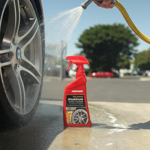 Mothers Polished Aluminum Wheel Cleaner, 24 oz. (06024) | Safely Cleans Uncoated Polished Aluminum & Anodized Wheels, Removes Brake Dust, Grease, Dirt & Grime, Easy Spray-On, Hose-Off - size: 24 Fl Oz (Pack of 1)