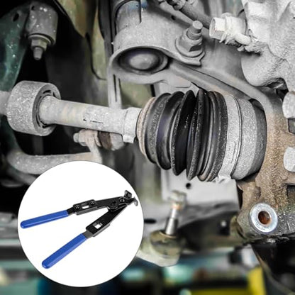 QWORK CV Axle Boot Clamp Pliers with 1/2 Inch Torque Wrench, Ear Type Clamp Crimping and Removal Tool, Heavy Duty Carbon Steel CV Joint Boot Banding Tool