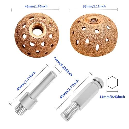 54Pcs Tire Patch Kit Heavy Duty, Tire Repair Tools 42 mm 55 mm Tungsten Steel Buffing Wheel with 32/42/58mm Tire Patches, Inner Liner Scraper, Tire Patch Roller for Car Grinding Polishing Accessories