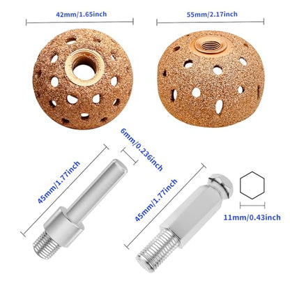 54Pcs Tire Patch Kit Heavy Duty, Tire Repair Tools 42 mm 55 mm Tungsten Steel Buffing Wheel with 32/42/58mm Tire Patches, Inner Liner Scraper, Tire Patch Roller for Car Grinding Polishing Accessories