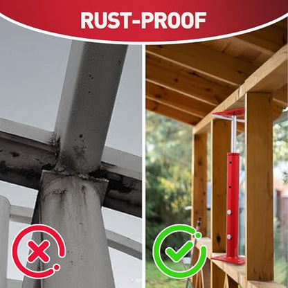 4 Pack House Jacks for Leveling 19''-36''Adjustable Support Jack,17636LBS Max Capacity Each Screw Pole Jack,for Temporary Support for Leveling-Red