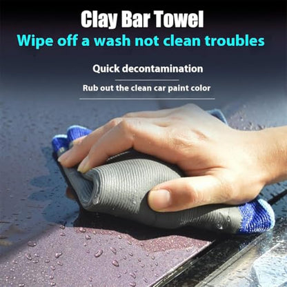 Clay Bar Towel, Car Magic Clay Towel, Clay Towel Auto Detailing, Fine Grade Microfiber Car Clay Bar Towel, Microfiber Magic Clay Cloth, Clay Bar Alternative for Car Detailing (Blue*3) - color: Blue*3