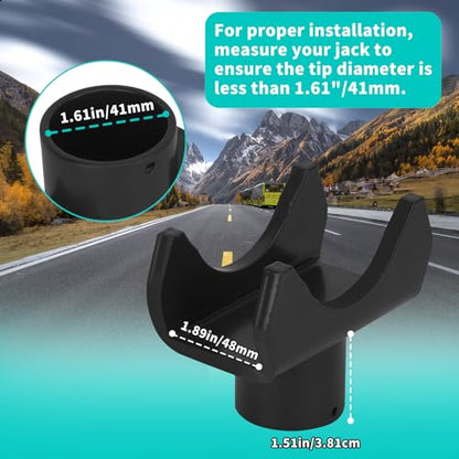 Bottle Jack Adapter for 12-Ton Jack - Fits 2/3/4 inch Round & 1.89" Square Tube - for RV, Truck, Trailer Jacks with Top Diameter < 1.61" - color: Black