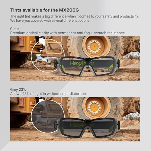 HexArmor MX200G Spoggle Safety Glasses with Anti-Fog Coatings - color: Clear / Trushield-s