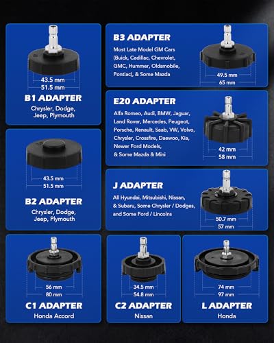 OMT 12 Pcs Master Cylinder Brake Pressure Bleeder Adapter Kit for Flushing | Compatible with Toyota Honda Ford Nissan Jeep, 10 Cap Sizes 29-74mm, Quick-Connect Ports; Ideal for Car Service