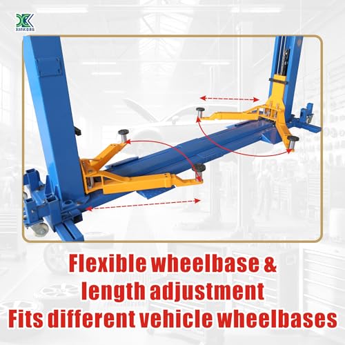 XK Mobile 2 Post Car Lift 8500 lb Portable Base 220V with Wheels 8500 | Auto Lift Bilateral Unlocking,Adjustable 2-Section Arms Design for Trucks, SUVs, Vehicles Home Garage and Shop Repair