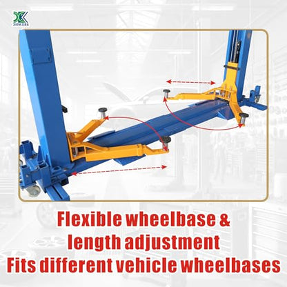 XK Mobile 2 Post Car Lift 8500 lb Portable Base 220V with Wheels 8500 | Auto Lift Bilateral Unlocking,Adjustable 2-Section Arms Design for Trucks, SUVs, Vehicles Home Garage and Shop Repair