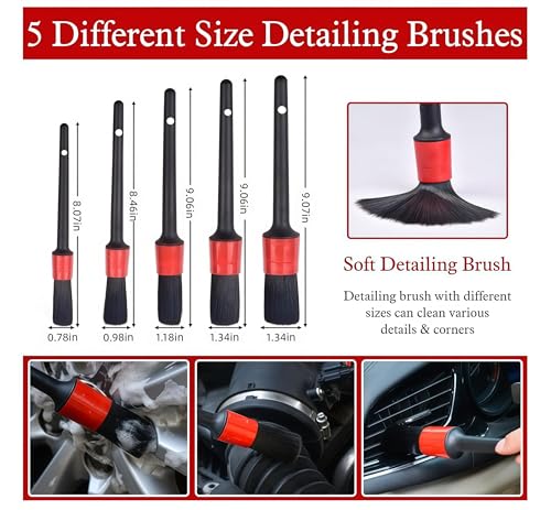 10pcs Auto Car Detailing Brush Set，Professional dusting Brush Suitable for Interior and Exterior car Decoration，Dust Removal and Cleaning Tools