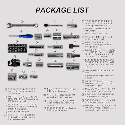 266-Piece Mechanic's Tool Kit | Portable Locking Tool Box with Detachable Drawers | Carbon Steel All-in-One Hand Tool Set for Auto, Home & DIY Repair - size: 266-Piece