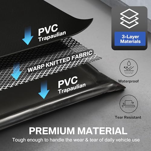 Waterproof Under Car Garage Floor Containment Mat with Squeegee for Snow Rain Mud Oil Protection 7'9" x 18' - size: 7'9" x 18'