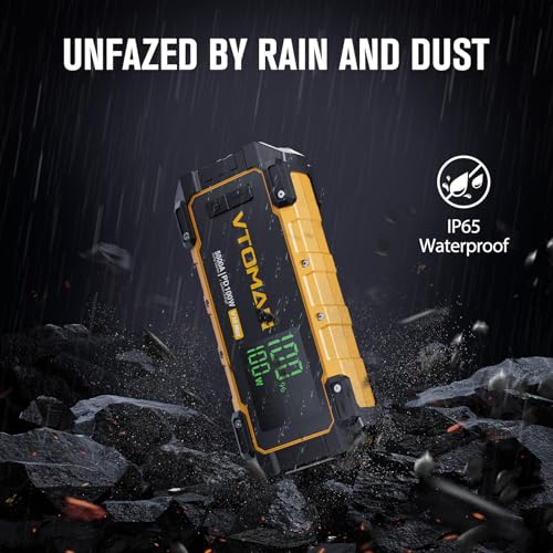 VTOMAN V10 Max 5500A Portable Jump Starter with 100W USB-C Fast Charger | Car Battery Jumper Starter Portable, All Gas or 12L Diesel Engines,12V Jump Start Booster Pack, Jump Box Comes, Pickup Trucks - color: yellow