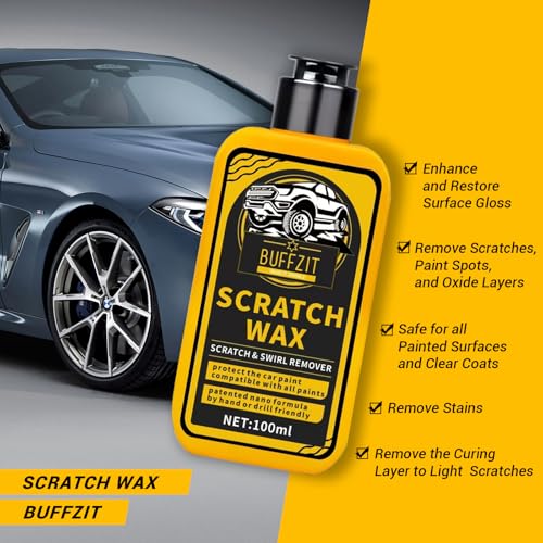 Car Scratch Remover for Vehicles, Scratch Repair Wax, Rubbing & Polishing Compound, Easily Removes Surface Scratches, Effectively Reduces Swirl Marks for Cars and Other Vehicles, 3.4oz/100ml