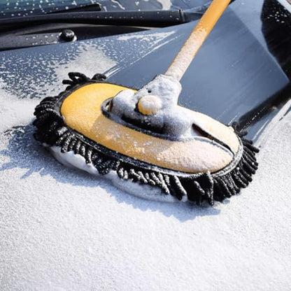 Car Wash Brush Replacement Head Cover, Soft Microfiber Car Wash Mop Head Suitable for 15° Curved Pole CarCleaning Mop (Only Head Cover) - color: Yellow 2