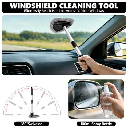 21PCS Car Detailing Kit Interior Cleaner - with Handheld Car Vacuum, Windshield Cleaning Tool, Detailing Brushes, Car Cleaning Supplies Kit for Women Men (Black) - color: black
