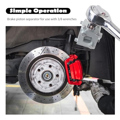 Cube Brake Caliper Compression Tool with 3/8" Drive Port,Sturdy Car Rear Brake Caliper Tool with 6-Sided Design,Professional Car Calipers Piston Compressor Tools for Disc Brakes