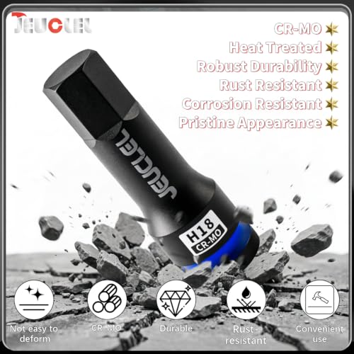 18mm Hex Impact Bit Socket, H18 1/2" Drive Allen Socket, Cr-Mo | 3-Inch, Lengthen Hex Screwdriver Adapter for Electric Ratchet Wrenches Fastening Screws, Socket Wrench, Head Drill - size: 1PC | H18 18MM