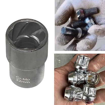 DPTOOL 22 Piece Bolt Nut Extractor Set 1/2" 3/8" Dr Lug Nut Extractor Set | Impact Lug Nut Remover Socket Tool, Wheel Lock Removal Kit for Extracting Damaged, Stripped Frozen Nut Screw Twist Socket Set - size: 22PC