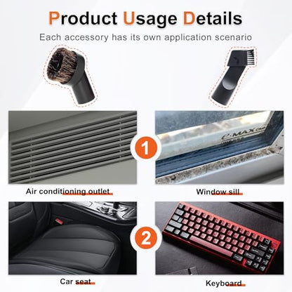Upgraded Dryer Lint Vent Cleaner Kit & Vacuum Attachments Brushes Compatible with Shop Vacs 2-1/4'' 1-7/8'' 1-3/8'' 1-1/4 Inch- Flexible Vacuum Crevice Attachment Tool for Shop Vac Accessories