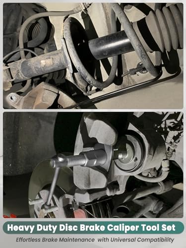 Brake Caliper Compression Tool 24-Piece Heavy Duty Disc Brake Piston Caliper Compressor Rewind Tool Set with C Hanger